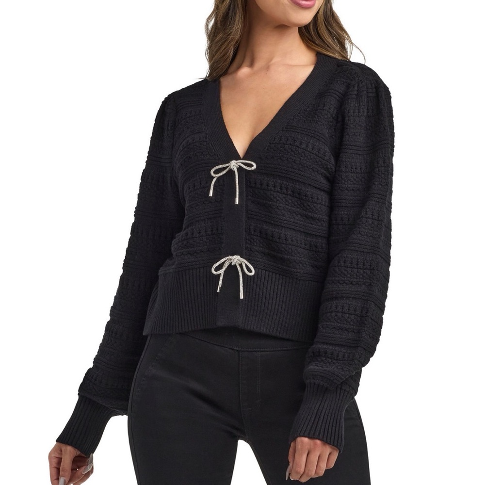 BCX Cardigan with Embellished Bow Buttons, Size XL - NWT